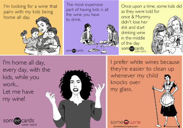 A selection of wine memes.