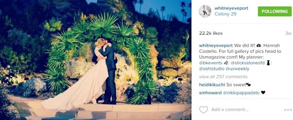 Former The Hills star Whitney Port married producer Tim Rosenman, in Palm Springs, California in November.