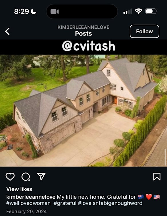 The home in Portland, Oregon, that White rents for Cvitash.