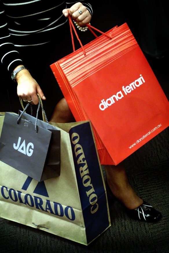Photosales website. The Age Business. Digicam. Generic image for the results announcement for Colorado who own Diana Ferrari and JAG. Shopping bags. vkl020320.002.001.jpg Picture by Viki LASCARIS