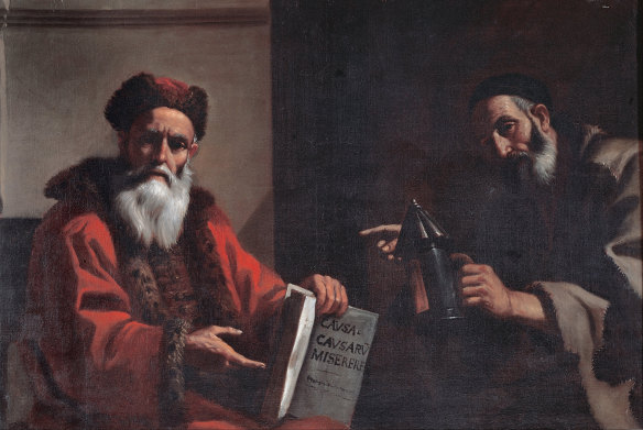 Diogenes and Plato, 1649. Found in the collection of the Musei Capitolini, Rome.