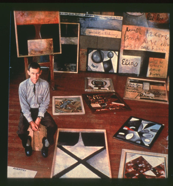Colin McCahon in his studio in 1961.