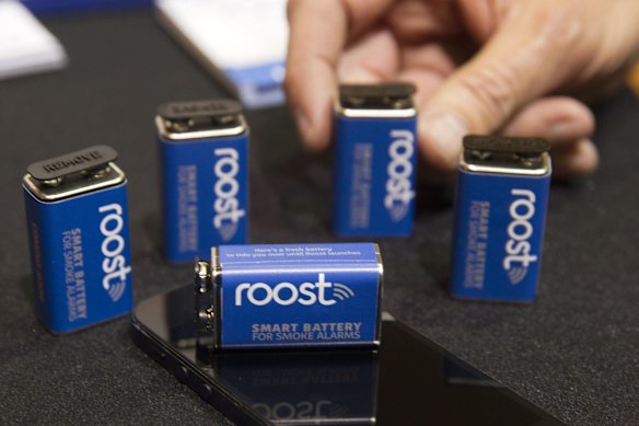 Roost batteries go in your existing smoke detector to turn it into a smart device. Now you can get messages to your phone if your alarm is going off or you need to change the battery.