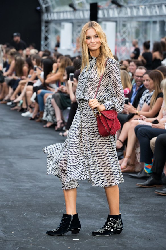 Bridget Malcolm walks in the David Jones Autumn/Winter 2017 Fashion Launch at St Mary's Cathedral, Sydney, on February 1, 2017.