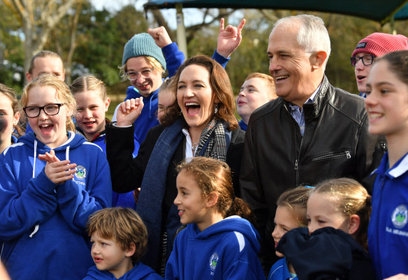 Prime Minister Malcolm Turnbull and Liberal Candidate for Mayo  Georgina Downer  in Adelaide.