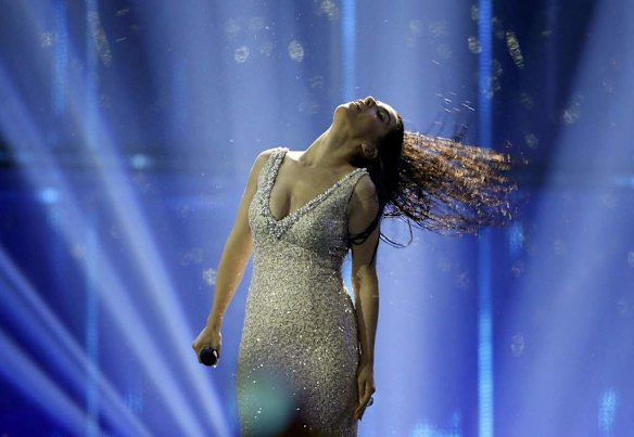 Singer Ruth Lorenzo representing Spain performs the song "Dancing in the rain" during the grand final of the 59th Eurovision Song Contest at the B&W Hallerne in Copenhagen May 10, 2014. Photo by Reuters