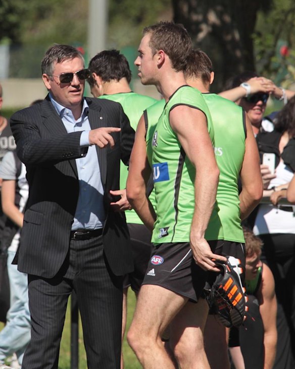 2012. With Collingwood captain Nick Maxwell at training. 