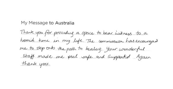 Message published in commemorative book