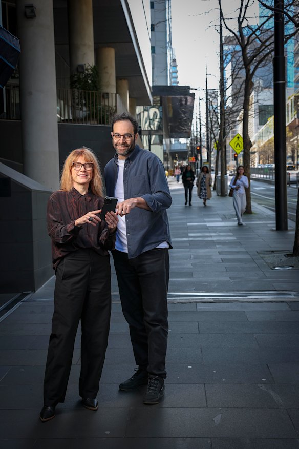Monash University gender and urban design expert Nicole Kalms and CrowdLab founder and director Anthony Aisenberg, who co-created the YourWalk app.