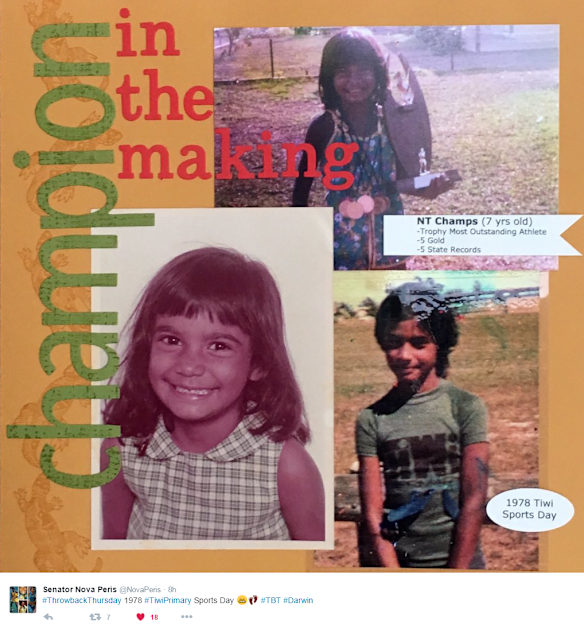 Nova Peris tweeted this ADORBS throwback for when she was truly a champ in the making. Did they know back then that she'd represent her country in track AND hockey AND as a Senator for the Northern Territory?