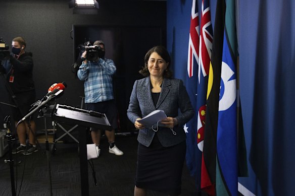 Gladys Berejiklian announces she will be resigning as NSW Premier and from the NSW Parliament due to an investigation by ICAC. October 1, 2021.