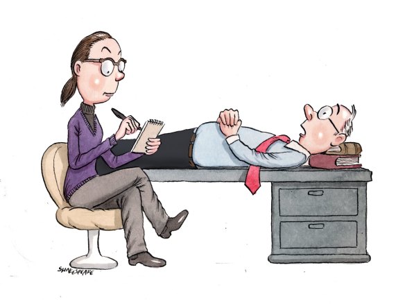 Work therapy. Illustration: John Shakespeare
