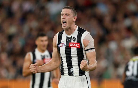 Out of action: Magpies ruckman Darcy Cameron will miss Friday night’s trip to Sydney.