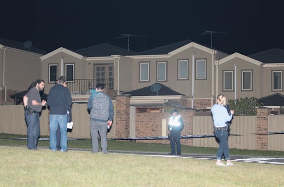 Police at the scene of the Endeavour Hills shooting.