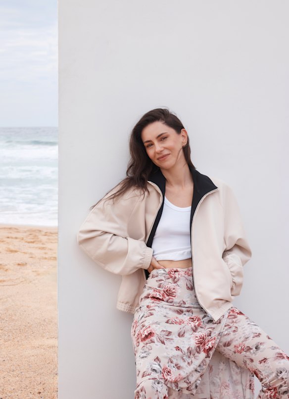 Acne Studios jacket and pants. Alma Ines singlet.