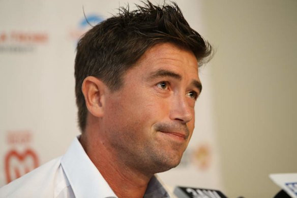 The Age 26 March 2014.  Melbourne Heart FC captain Harry Kewell at AAMI Park announces her is retirement.