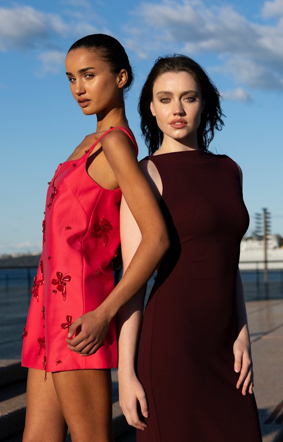 Models Sophia Benson and Tiggi Mirriki wear Australian labels Acler and Effie Kats, which have just announced their department store exclusive partnerships with Myer.