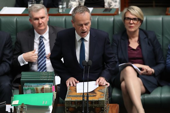 Opposition Leader Bill Shorten during question time at Parliament House in Canberra on Wednesday 25 October 2017. 