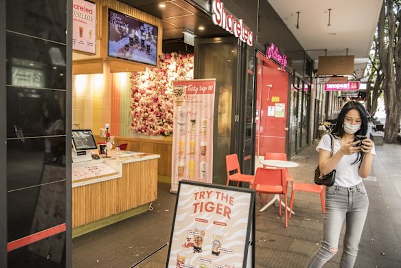 A bubble tea shop in Chinatown, Sydney.