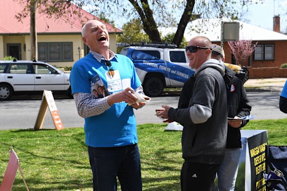 Federal Liberal senator Jim Molan at the Turvey Park Primary School polling booth.