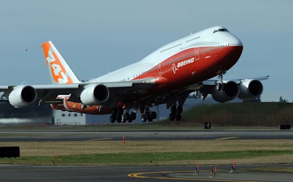 The 747-8 Intercontinental, Boeing's largest-ever passenger airplane, takes off for the first time in 2011.