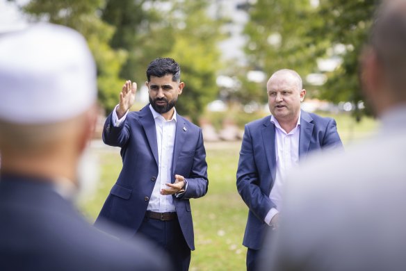 Zahid Safi with federal member for La Trobe  Jason Wood. 