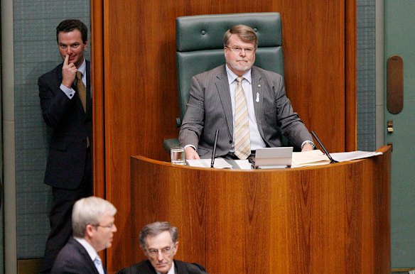 Manager of Opposition Business Christopher Pyne during house of representatives question time at Parliament House Canberra on Wednesday 25th November 2009.