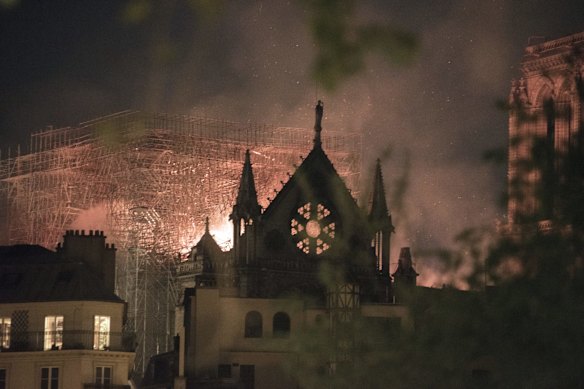A massive fire is ripping through the cathedral in central Paris, toppling the spire on the 850-year-old Gothic monument and leaving France in shock over the potential loss of one of the nation's most famous landmarks.