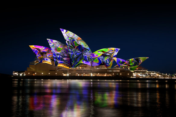 An artist's impression of the Sydney Opera House for the Vivid Festival.