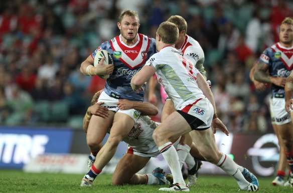 Martin Kennedy in action for the Roosters against the Dragons in 2013.