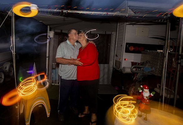 Tony and Terry Sheehan have been holidaying in Mallacoota for 35 years.  They spend every Christmas in the same site at the caravan park. 