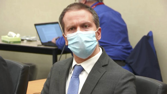 Derek Chauvin listens to the verdict in his trial for the 2020 death of George Floyd.