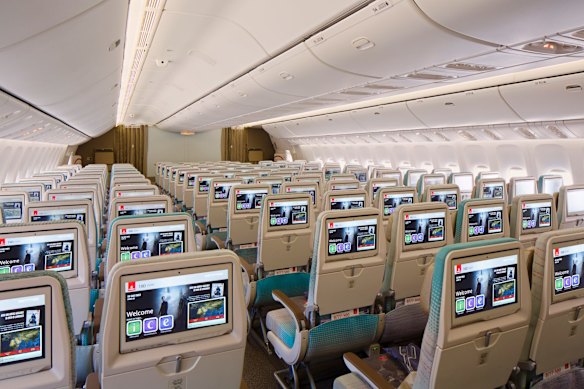 Business class on board the 777.