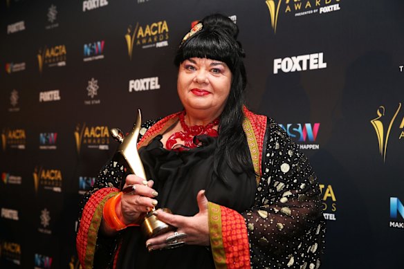 Lynette Wallworth after winning the Byron Kennedy Award at the 6th AACTA Awards in Sydney, Australia.
