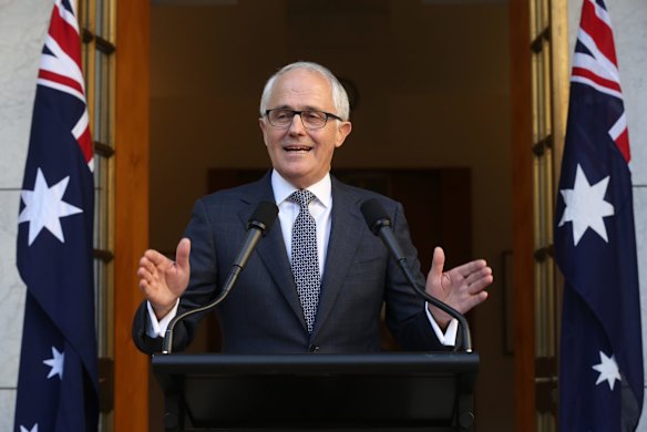 Prime Minister Malcolm Turnbull announced his new ministry at Parliament House in Canberra.