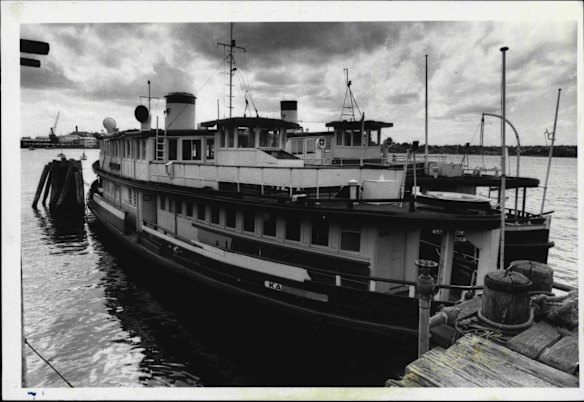 The Sydney Ferry 'The Karabee' which sank after this years great ferry race, December 05, 1984.