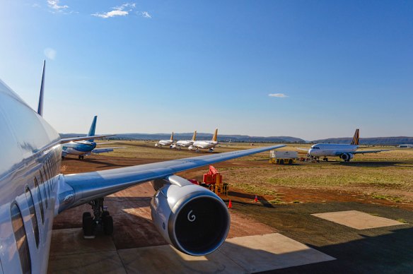 Asia Pacific Aircraft Storage Alice SpringsAfter years in the planning the vision of Tom Vincent is now a reality. Six commercial jets including a Boeing 767 from Qantas are now stored at the purpose built Alice Springs storage facility. It has future capacity for up to 250 aircraft. Tom has targeted airlines specifically from Asia who in the past have sent surplus aircraft to the Mojave Desert in the USA.