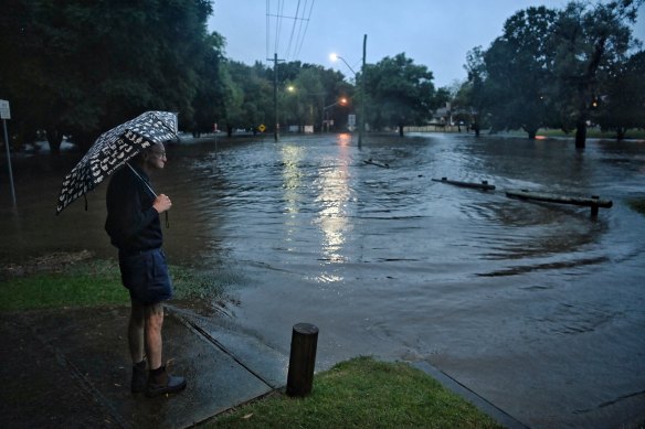 Flooding on March 21 on the Hawkesbury-Nepean River.