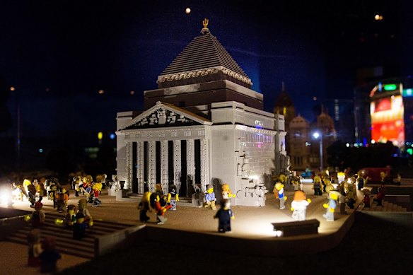 A model of the Shrine of Remembrance at the opening of the LEGOLAND Discovery Centre at Chadstone Shopping Centre.