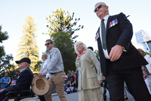 The march is a big part of the Anzac Day celebrations. 