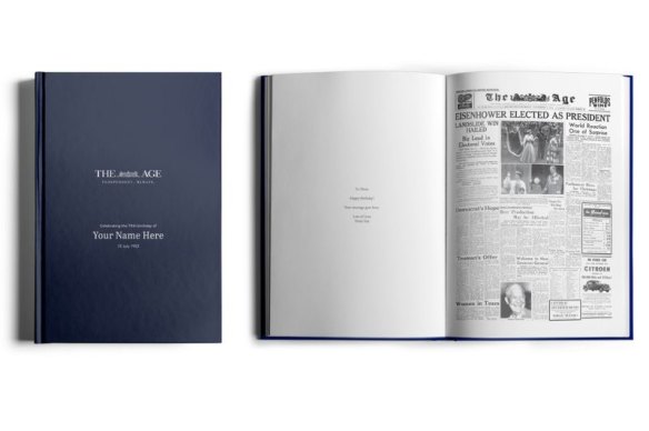 Every front page from your special date until now, collated and bound in a custom hard cover book.