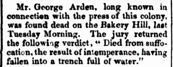 Notice in The Geelong Advertiser of the death of George Arden