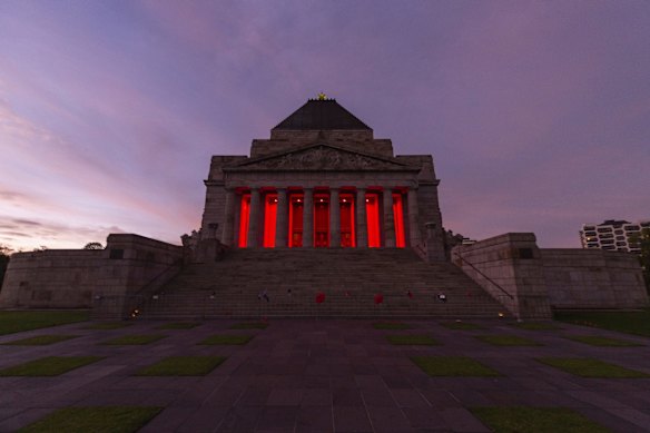 A general view during the Anzac Day Dawn Service at the Shrine of Remembrance in Melbourne, Saturday, April 25, 2019.