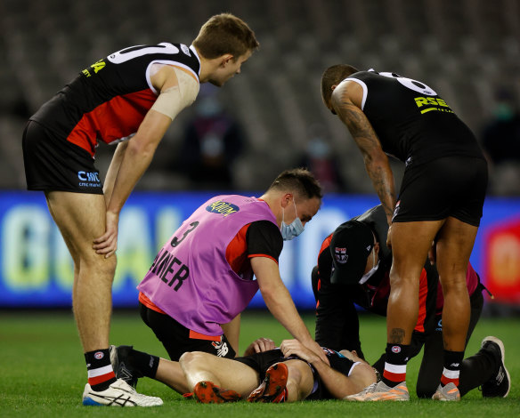 Saint Daniel McKenzie after heavily hit.