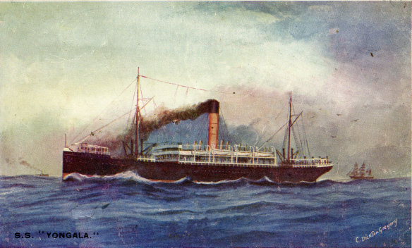 The SS Yongala in a contemporary postcard.