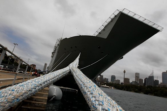 HMAS Canberra (III), the largest ship built for the Royal Australian Navy.
