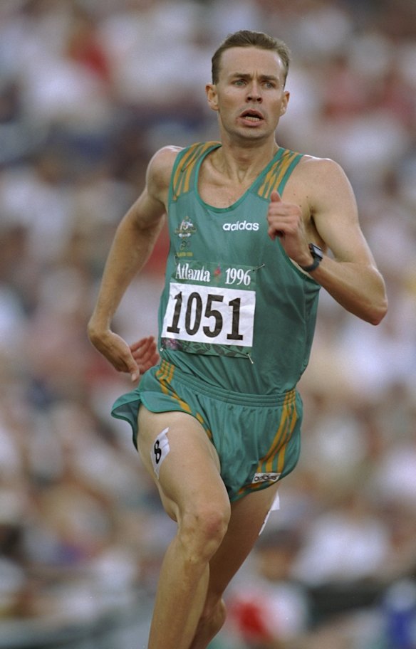 Mark Ladbrook competing for Australia in the 400m heats at the 1996 Olympics in Atlanta. 