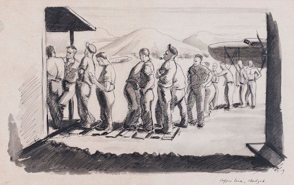 Guy Warren, Coffee Line, American airforce unit, Nadzab, New Guinea  1944