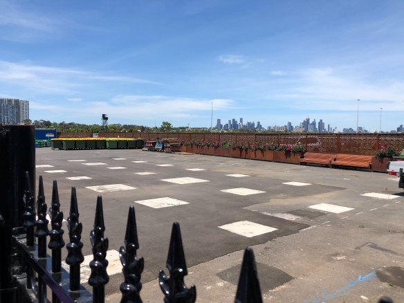 The Birdcage precinct at Flemington is usually heaving. This year it was empty. 