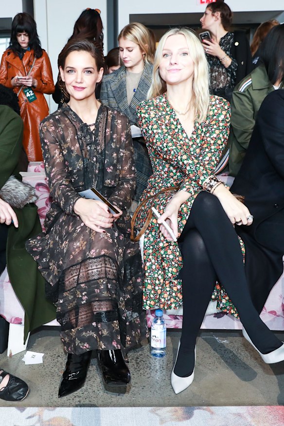 InStyle Editor Laura Brown and Katie Holmes attends Zimmermann Fall 2018 runway.